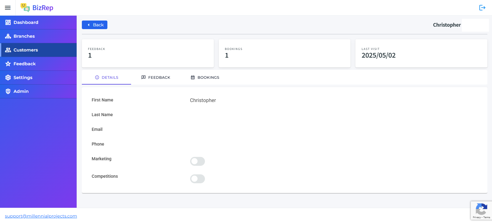 BizRep Customer Management